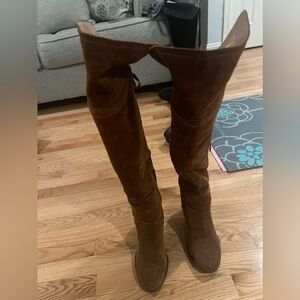 Franco Sarto brown suede knee high boots